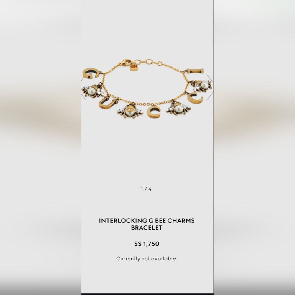 Gucci Interlocking G Bee Charm Bracelet - Picture 4 of 4